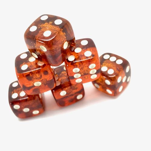제네릭 Generic x6 Proper size Amber Dice set for Board games and Gambling