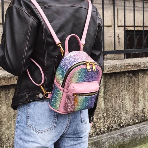  SEALINF Women Girl Bling Mini Backpack Convertible Shoulder Cross Bags Purse
