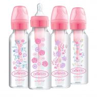 [아마존베스트]Dr. Brown's Dr. Browns Options+ Baby Bottles, 8 oz/250ml, Narrow Bottle, Pink Floral Designs, 4 Pack