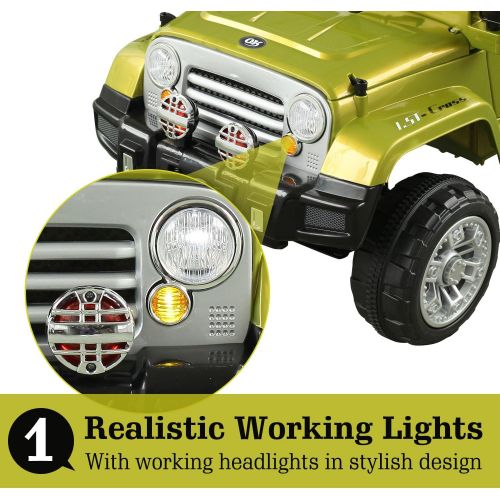  Aosom 12V Kids Battery Powered Off Road Truck with Remote Control - Green