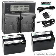 Kastar Battery x2 + Travel Charger for Canon BP-945 BP-950 BP-955 BP-970 and Canon C2 FV1 FV500 Optura Ultura Vistura DM-XL2 DM-MV20 E65AS ES-8600 G2000 GL2 MV200i UC-V300 V75Hi XH