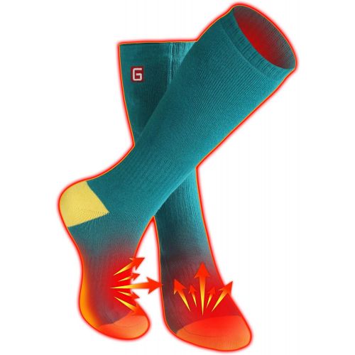 [아마존핫딜][아마존 핫딜] Autocastle Men Women Electric Heated Socks Rechargeable Battery Operated Heating Sox Kit,Embroidered Thermal Cotton Socks,Soft Winter Heat Insulated Stockings,Novelty Heated Sock for Climbing