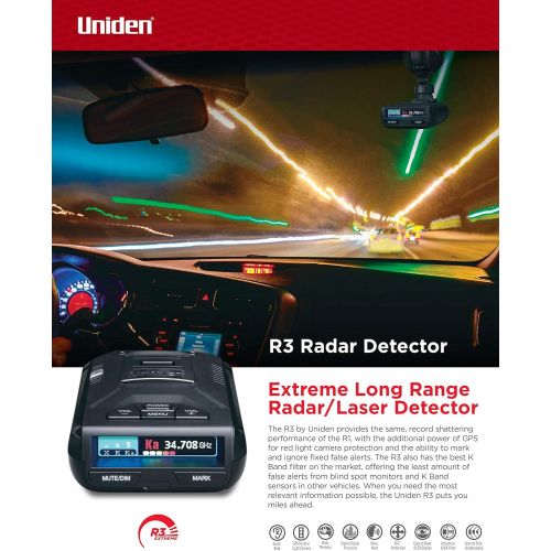  Uniden R3 Extreme Long Range Radar Laser Detector GPS, 360 Degree, DSP, Voice Alert