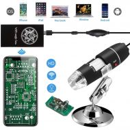 Jiusion WiFi USB Digital Handheld Microscope, 40 to 1000x Wireless Magnification Endoscope 8 LED Mini Camera with Phone Suction, Metal Stand and Case, Compatible with iPhone iPad M