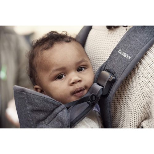  BabyBjoern BABYBJOERN New Baby Carrier One 2019 Edition, Cotton, Denim Grey/Dark Grey
