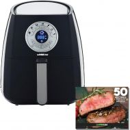 GoWISE USA 3.7-Quart 7-in-1 Air Fryer with 7 Cook Presets + 50 Recipes for your Air Fryer (Black)