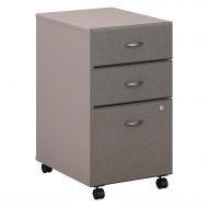 Bush Business Furniture Series A 3 Drawer Mobile File Cabinet in Pewter and White Spectrum