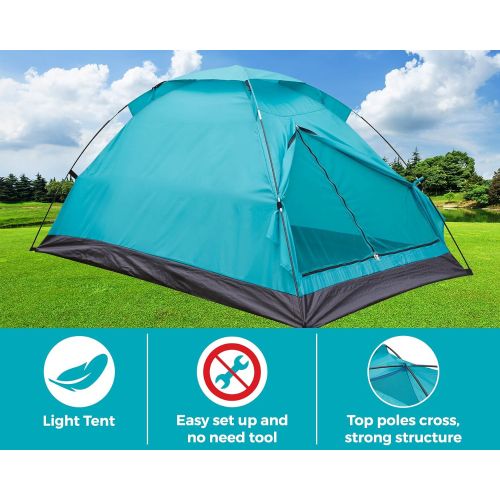  [아마존베스트]Alvantor Camping Tent Outdoor Travelite Backpacking Light Weight Family Dome Tent Pop Up Instant Portable Compact Shelter Easy Set Up (NOT Waterproof)