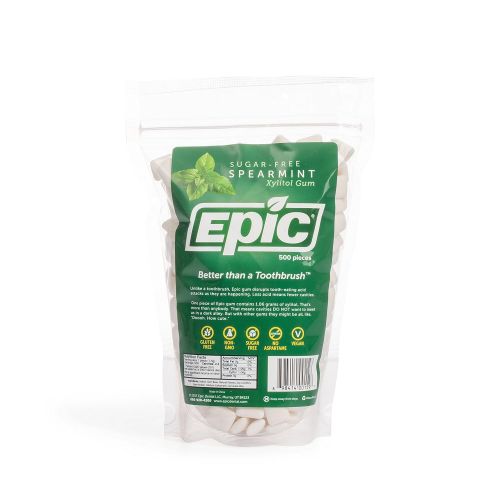  Epic Dental 100% Xylitol Sweetened Gum (Spearmint, 500-Count Bulk Bag)