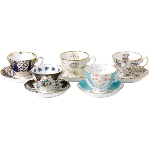  Royal Albert 40017543 100 Years 1900-1940 Teacup & Saucer Set, Multicolor, 5 Piece