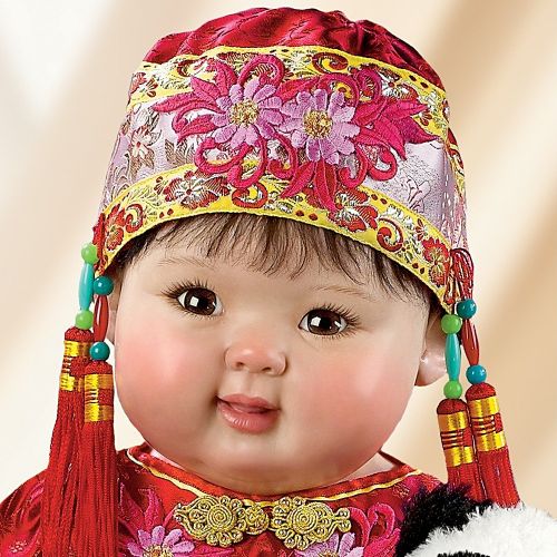  The Ashton-Drake Galleries Mei Mei: 22 Lifelike Asian Baby Doll With Detailed Costuming And Dragon Slippers by Ashton Drake