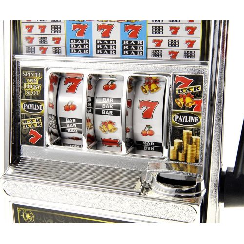  PowerTRC Lucky Sevens Jumbo Slot Machine Replica Piggy Bank Flashing Light and Sound