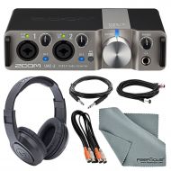 Photo Savings Zoom UAC-2 Two-Channel USB 3.0 Audio Interface Deluxe Bundle with Headphones + Cables + Fibertique Cleaning Cloth