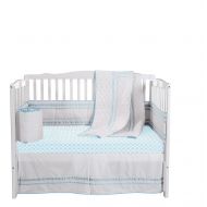 BabyDoll Bedding Baby Doll Bedding Soho 4 Piece Crib Bedding Set with 100% trellis design cotton sheet, Blue
