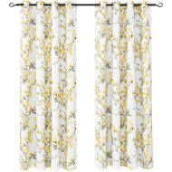 DriftAway Blossom Abstract Floral Botanic Thermal Room Darkening Grommet Unlined Window Curtains, Set of Two Panels, Each Size 52x84 (Lavender)