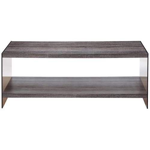  Coffee table Coaster Home Furnishings Coffee Table with Glass Sides Weathered Grey