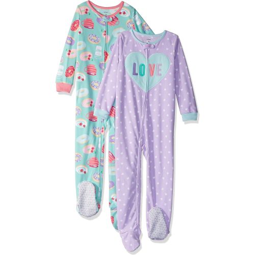  Carter%27s Carters Baby and Toddler Girls 2-Pack Fleece Footed Pajamas