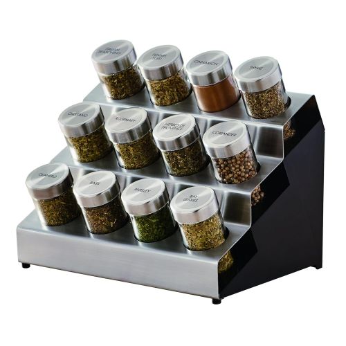 카먼스테인 Kamenstein 5192805 Tilt 12-Jar Countertop Spice Rack Organizer with Free Spice Refills for 5 Years