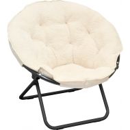 Urban Shop Sherpa Saucer Chair, Black