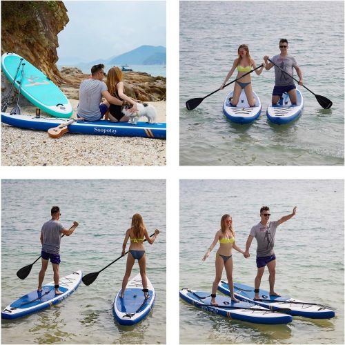 인플레터블 Soopotay Inflatable SUP Stand Up Paddle Board, Inflatable SUP Board, iSUP Package with All Accessories (Racing-Navy Blue-126 x 30 x 6)
