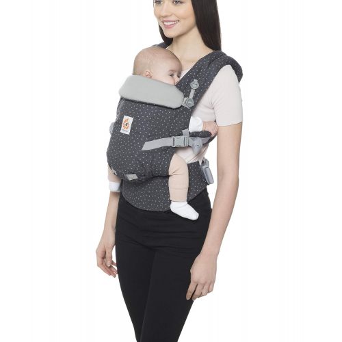 에르고베이비 Ergobaby Adapt Award Winning Ergonomic Multi-Position Baby Carrier, Newborn to Toddler, Graphic Grey