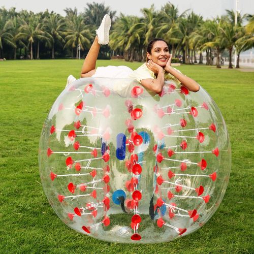  [아마존핫딜][아마존 핫딜] Amazon ANCHEER Inflatable Bumper Bubble Soccer Ball Dia 5 ft (1.5m) Giant Human Hamster Ball for Adults and Kids (red dot 1, 5 FT)