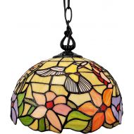 Amora Lighting AM1082HL12 Tiffany Style Hummingbird 1-light Pendant Lamp