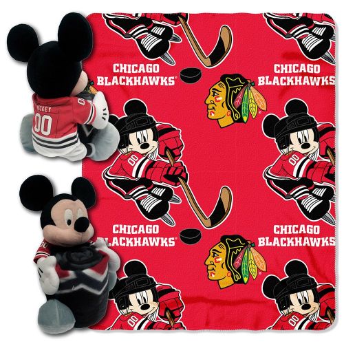  The Northwest Company Officially Licensed NHL Ice Warriors Co-Branded Disneys Mickey Mouse Hugger and Fleece Throw Blanket Set, 40 x 50, Multi Color