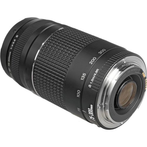  AOM Canon EF 75-300mm f4-5.6 III Lens + 3 Piece Filter Set + 4 Piece Close Up Macro Filters + Lens Cleaning Pen + Pro Accessory Bundle - 75-300mm III: International Version (No Warran
