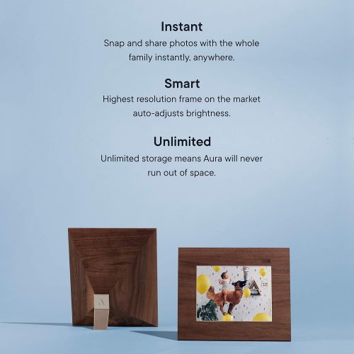  Aura Frame - Digital Photo Frame, Add Photos from iPhone & Android App, 9.7” HD Display, Unlimited Storage, Motion and Light Sensor, Wi-Fi, Facial Recognition
