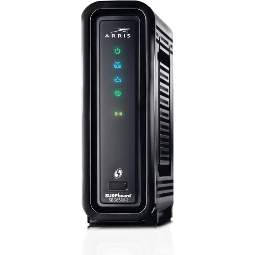  ARRIS Surfboard SBG6580-2 8x4 DOCSIS 3.0 Cable ModemWi-Fi N600 (N300 2.4Ghz + N300 5GHz) Dual Band Router - Retail Packaging Black (570763-034-00)