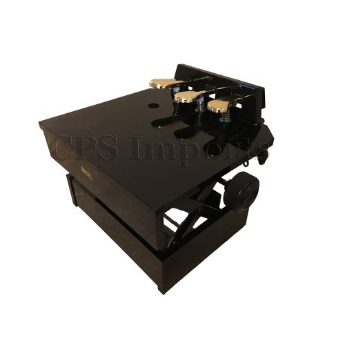  CPS Imports Wood Adjustable Piano Pedal Extender Bench in Ebony with 3 Pedals
