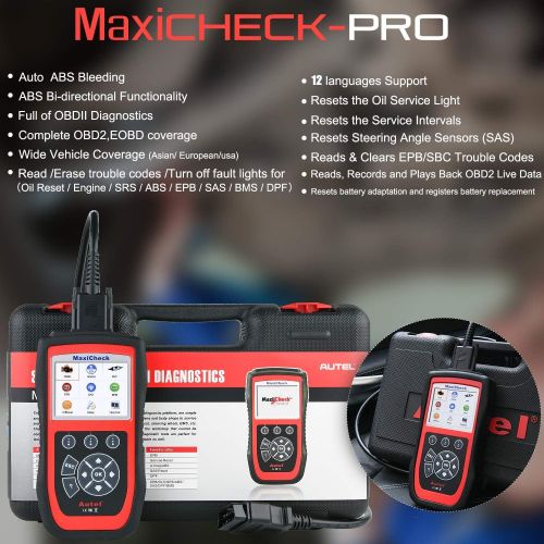  [아마존 핫딜]  [아마존핫딜]Autel MaxiCheck Pro Diagnostic Tool for ABS Brake Auto Bleed, Oil Service, ABS, SRS, BMS, DPF, EPB Service, SAS, Oil Light/Service Reset Scanner