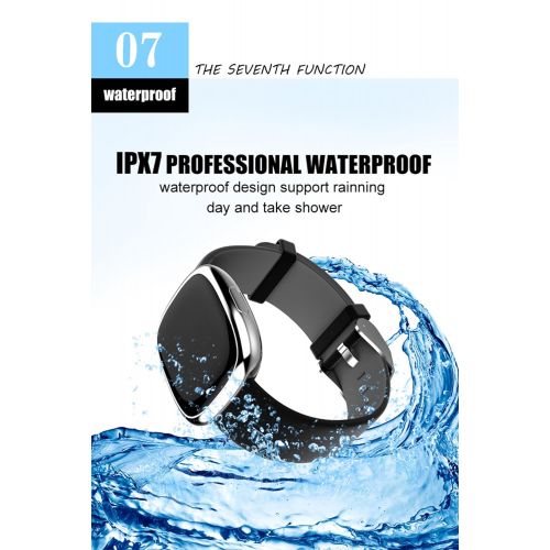  ALXDR Smart Bluetooth Sphygmomanometer Bracelet Waterproof Fitness Tracker Blood Pressure Heart Rate Monitor Sports Business Watch Multifuctional Wristband,Black+Black