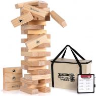 [아마존핫딜][아마존 핫딜] Abco Tech Giant Tumbling Timbers Tower Game - 56 Pieces Jumbo Wooden Blocks - Floor, Outdoor, Backyard and Lawn Games for Kids and Adults - Quality Pine Wood - Rounded Edge Blocks - Includes