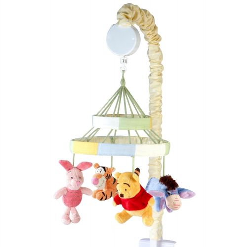 디즈니 Disney Winnie The Peeking Pooh Nursery Crib Musical Mobile, Yellow, Orange, Blue