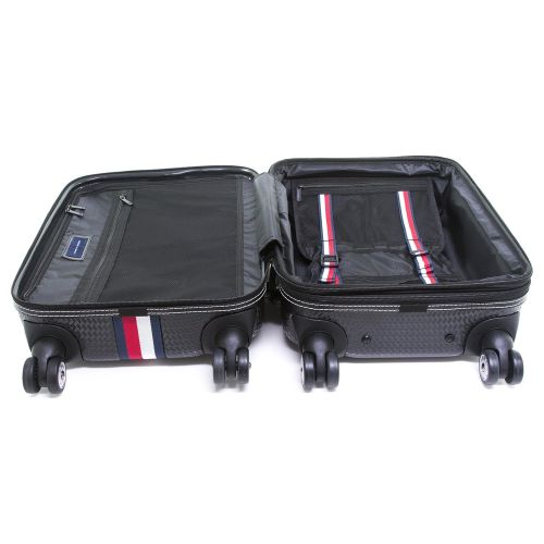 타미힐피거 Tommy+Hilfiger Tommy Hilfiger Basketweave Expandable Hardside Spinner Suitcase