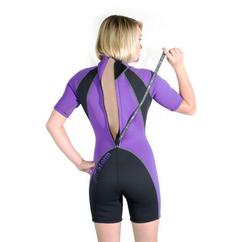 스톰 Storm Accessories Storm Womens 2mm Purple Shorty Snorkel/Scuba/Water Sports Wetsuit