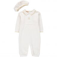 Boutique Collection Baby Christening Longall with Hat - Cross Detail
