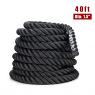 Z ZELUS ZELUS Battle Ropes Pure Poly Dacron Exercise Ropes - 1.5’’2 Diameter 304050ft Length Exercise Training Battle Rope for Strength and Conditioning Workouts