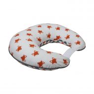 Bacati - Playful Foxes Orangegrey Nursing Pillow (Nursing Pillow with Removable Cover)