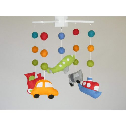  RainbowSmileShop Travel mobile Transport mobile Baby crib mobile Boy baby mobile Transport nursery decor Train baby mobile Car cot mobile Areoplane mobile