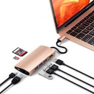 Satechi Aluminum Multi-Port Adapter V2-4K HDMI, Gigabit Ethernet, USB-C Pass-Through, SD/Micro Card Readers, USB 3.0 - Compatible with 2016/2017/2018 MacBook Pro/MacBook and More (