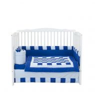 BabyDoll Bedding Baby Doll Bedding 4 Piece Patchwork Perfection Crib Bedding Set, RoyalLight Blue