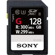 Sony SF-G128T1 High Performance 128GB SDXC UHS-II Class 10 U3 Memory Card with Blazing Fast Read Speed up to 300MBs