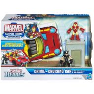 /Marvel Super Hero Adventures Playskool Heroes Crime Cruising Car with Wolverine and Iron Man Set