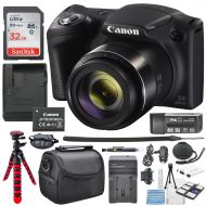 Canon PowerShot SX420 IS (Black) with 42x Optical Zoom and Built-In Wi-Fi Digital Camera & 32GB SDHC + Flexible tripod +ACDC Turbo travel charger + Extra Battery Along with a Delu