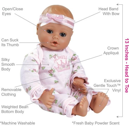 아도라 베이비 Adora PlayTime Baby Little Princess Vinyl 13 Girl Weighted Washable Cuddly Snuggle Soft Toy Play Doll Gift Set with OpenClose Eyes for Children 1+ Includes Bottle