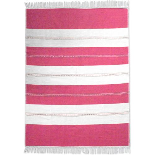  NOVICA Decorative Cotton Tablecloth, Pink, Sweet Oaxaca