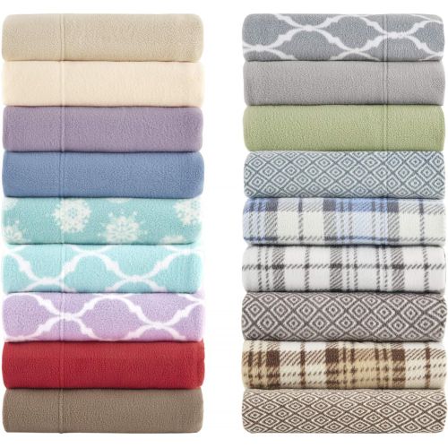  True North by Sleep Philosophy Micro Fleece, Warm, Soft Plush Sheets with 14 Deep Pocket Cold Season Cozy Bedding-Set, Matching Pillow Case, Full, Khaki